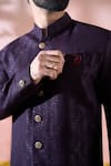 Arihant Rai Sinha_Wine Polyester, Viscose Textured Sherwani With Pant 