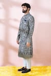 Buy_Arihant Rai Sinha_Blue Terrycloth, Polyester, Viscose Embroidery, Sequins, Sherwani And Pant Set _Online_at_Aza_Fashions