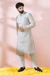 Buy Arihant Rai Sinha Pink Silk, Polyester, Viscose Embroidery, Paisley And Sherwani Pant Set Buy_Arihant Rai Sinha_Pink Silk, Polyester, Viscose Embroidery, Paisley And Sherwani Pant Set