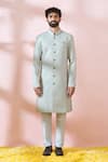 Buy Arihant Rai Sinha Green Silk, Polyester, Viscose Embroidery, Sequins Thread Sherwani And Pant Set Online at Aza Fashions Buy_Arihant Rai Sinha_Green Silk, Polyester, Viscose Embroidery, Sequins Thread Sherwani And Pant Set _Online_at_Aza_Fashions