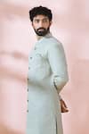 Arihant Rai Sinha Green Silk, Polyester, Viscose Embroidery, Sequins Thread Sherwani And Pant Set Arihant Rai Sinha_Green Silk, Polyester, Viscose Embroidery, Sequins Thread Sherwani And Pant Set