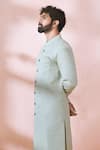 Arihant Rai Sinha Green Silk, Polyester, Viscose Embroidery, Sequins Thread Sherwani And Pant Set Arihant Rai Sinha_Green Silk, Polyester, Viscose Embroidery, Sequins Thread Sherwani And Pant Set