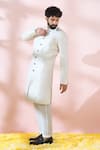 Buy_Arihant Rai Sinha_Off White Polyester, Viscose Embroidery, Sequins Thread Sherwani And Pant Set _Online_at_Aza_Fashions