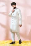Buy_Arihant Rai Sinha_Off White Polyester, Viscose Embroidery, Sequins Thread Sherwani And Pant Set 