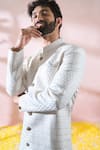 Arihant Rai Sinha_Off White Polyester, Viscose Embroidery, Sequins Thread Sherwani And Pant Set 