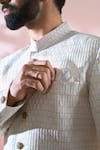 Arihant Rai Sinha_Off White Polyester, Viscose Embroidery, Sequins Thread Sherwani And Pant Set 