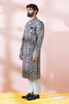 Arihant Rai Sinha_Wine Polyester, Viscose Embroidery, Sequins, Metallic Thread Sherwani And Pant Set 