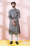Arihant Rai Sinha_Wine Polyester, Viscose Embroidery, Sequins, Metallic Thread Sherwani And Pant Set 
