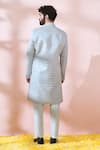 Shop_Arihant Rai Sinha_Grey Polyester, Viscose Embroidery, Sequins Thread Sherwani And Pant Set _at_Aza_Fashions