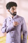 Arihant Rai Sinha Pink Terrycloth, Polyester, Viscose Geometric Pattern Sherwani And Pant Set Arihant Rai Sinha_Pink Terrycloth, Polyester, Viscose Geometric Pattern Sherwani And Pant Set