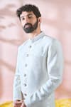Buy_Arihant Rai Sinha_White Polyester, Viscose Geometric Pattern Sherwani And Pant Set 
