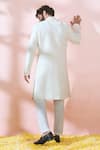 Shop_Arihant Rai Sinha_White Polyester, Viscose Geometric Pattern Sherwani And Pant Set _at_Aza_Fashions