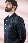 Arihant Rai Sinha Black Polyester, Viscose Geometric Pattern Sherwani And Pant Set at Aza Fashions Arihant Rai Sinha_Black Polyester, Viscose Geometric Pattern Sherwani And Pant Set _at_Aza_Fashions