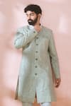 Buy Arihant Rai Sinha Green Silk, Polyester, Viscose Embroidery, Sequins, Metallic Sherwani And Pant Online at Aza Fashions Buy_Arihant Rai Sinha_Green Silk, Polyester, Viscose Embroidery, Sequins, Metallic Sherwani And Pant _Online_at_Aza_Fashions