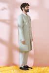 Buy Arihant Rai Sinha Green Silk, Polyester, Viscose Embroidery, Sequins, Metallic Sherwani And Pant Online Buy_Arihant Rai Sinha_Green Silk, Polyester, Viscose Embroidery, Sequins, Metallic Sherwani And Pant _Online