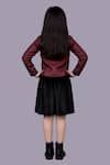 Shop Lil Drama Maroon Jacquard, Velvet Jacket And Skirt Set at Aza Fashions Shop_Lil Drama_Maroon Jacquard, Velvet Jacket And Skirt Set _at_Aza_Fashions