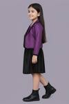 Lil Drama Purple Jacquard, Velvet Jacket And Skirt Set Online at Aza Fashions Lil Drama_Purple Jacquard, Velvet Jacket And Skirt Set _Online_at_Aza_Fashions