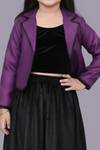 Shop Lil Drama Purple Jacquard, Velvet Jacket And Skirt Set Online at Aza Fashions Shop_Lil Drama_Purple Jacquard, Velvet Jacket And Skirt Set _Online_at_Aza_Fashions
