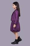 Lil Drama Purple Jacquard Woven Jacket And Bubble Skirt Set Online at Aza Fashions Lil Drama_Purple Jacquard Woven Jacket And Bubble Skirt Set _Online_at_Aza_Fashions
