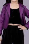 Shop_Lil Drama_Purple Jacquard, Velvet Jacket And Pant Set _Online_at_Aza_Fashions