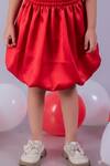 Lil Drama Red Georgette, Satin, Polyester Fabric Floral Applique Top And Bubble Skirt Set Online at Aza Fashions Lil Drama_Red Georgette, Satin, Polyester Fabric Floral Applique Top And Bubble Skirt Set _Online_at_Aza_Fashions