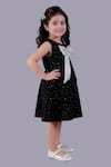 Lil Drama_Black Velvet Bows, Glitter Star Print Dress _Online_at_Aza_Fashions