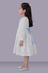Lil Drama_White Satin, Velvet Sequins, Bows Embroidered Dress _Online_at_Aza_Fashions