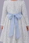 Shop_Lil Drama_White Satin, Velvet Sequins, Bows Embroidered Dress _Online_at_Aza_Fashions