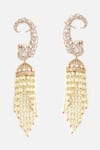 Shop_Vivinia By Vidhi Mehra_Gold Plated Pearls, Stones Embellished Chandeliers _at_Aza_Fashions