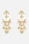 Shop Vivinia By Vidhi Mehra Pink Stones, Pearls Kundan And Embellished Earrings at Aza Fashions Shop_Vivinia By Vidhi Mehra_Pink Stones, Pearls Kundan And Embellished Earrings _at_Aza_Fashions