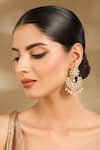 Buy_Vivinia By Vidhi Mehra_Gold Plated Pearls, Stones And Embellished Chandeliers _at_Aza_Fashions