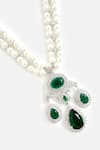 Shop Vivinia By Vidhi Mehra Green Pearls, Stones, Crystals And Statement Necklace Set Online at Aza Fashions Shop_Vivinia By Vidhi Mehra_Green Pearls, Stones, Crystals And Statement Necklace Set _Online_at_Aza_Fashions