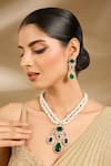 Buy Vivinia By Vidhi Mehra Green Pearls, Stones, Crystals And Statement Necklace Set at Aza Fashions Buy_Vivinia By Vidhi Mehra_Green Pearls, Stones, Crystals And Statement Necklace Set _at_Aza_Fashions