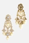 Vivinia By Vidhi Mehra Gold Plated Stones, Pearls Floral Dangler Earrings Online at Aza Fashions Vivinia By Vidhi Mehra_Gold Plated Stones, Pearls Floral Dangler Earrings _Online_at_Aza_Fashions
