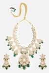 Shop_Vivinia By Vidhi Mehra_Gold Plated Beads, Pearls, Stones Kundan And Embellished Necklace Set _at_Aza_Fashions