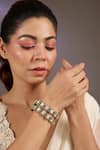 Buy_Vivinia By Vidhi Mehra_Gold Plated Stones, Moissanite Kundan And Polki Embellished Bangles _at_Aza_Fashions
