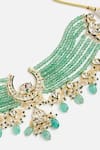 Shop Vivinia By Vidhi Mehra Green Beads, Pearls, Stones Beaded Kundan Choker Set Online at Aza Fashions Shop_Vivinia By Vidhi Mehra_Green Beads, Pearls, Stones Beaded Kundan Choker Set _Online_at_Aza_Fashions