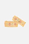 Vivinia By Vidhi Mehra_Gold Plated Stones, Gemstones, Cut Work Meenakari Bangles _Online_at_Aza_Fashions