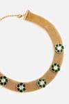 Buy_Vivinia By Vidhi Mehra_Gold Plated Stones, Pearls Green Embellished Choker Set _Online_at_Aza_Fashions