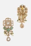 Buy_Vivinia By Vidhi Mehra_Green Stones, Pearls Kundan And Emerald Statement Necklace Set _Online_at_Aza_Fashions