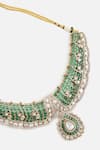 Shop_Vivinia By Vidhi Mehra_Green Stones, Elegant Kundan Choker Set _Online_at_Aza_Fashions
