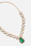 Vivinia By Vidhi Mehra Gold Plated Stones, Crystals Green Kundan Pendant Necklace Set Online at Aza Fashions Vivinia By Vidhi Mehra_Gold Plated Stones, Crystals Green Kundan Pendant Necklace Set _Online_at_Aza_Fashions