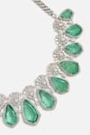 Shop_Vivinia By Vidhi Mehra_Green Stones Emerald Elegance Necklace Set _Online_at_Aza_Fashions