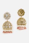 Vivinia By Vidhi Mehra_Gold Plated Pearls, Beads, Stones And Kundan Drop Jhumka Earrings _Online_at_Aza_Fashions
