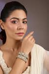 Buy_Vivinia By Vidhi Mehra_Gold Plated Stones Moissanite Polki Embellished Bangles _at_Aza_Fashions