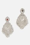 Vivinia By Vidhi Mehra_Silver Plated Crystals Cubic Zirconia Embellished Chandeliers _Online_at_Aza_Fashions