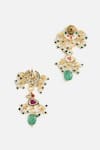 Shop Vivinia By Vidhi Mehra Green Stones, Pearls, Beads Elegant Necklace Set Online at Aza Fashions Shop_Vivinia By Vidhi Mehra_Green Stones, Pearls, Beads Elegant Necklace Set _Online_at_Aza_Fashions