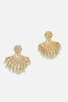 Shop_Vivinia By Vidhi Mehra_Gold Plated Pearls, Beads, Stones Kundan Polki Statement Earrings _at_Aza_Fashions