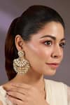Buy_Vivinia By Vidhi Mehra_Gold Plated Pearls, Beads, Stones Kundan Polki Statement Earrings _at_Aza_Fashions