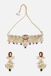 Shop Vivinia By Vidhi Mehra Multi Color Pearls, Beads, Stones Floral Kundan Choker Necklace Set at Aza Fashions Shop_Vivinia By Vidhi Mehra_Multi Color Pearls, Beads, Stones Floral Kundan Choker Necklace Set _at_Aza_Fashions